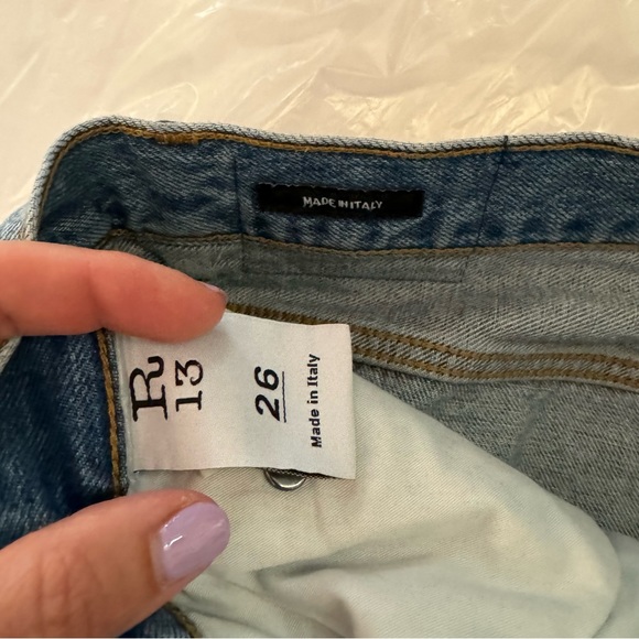 R13 Norbury blue denim distressed midi skirt - Picture 13 of 13